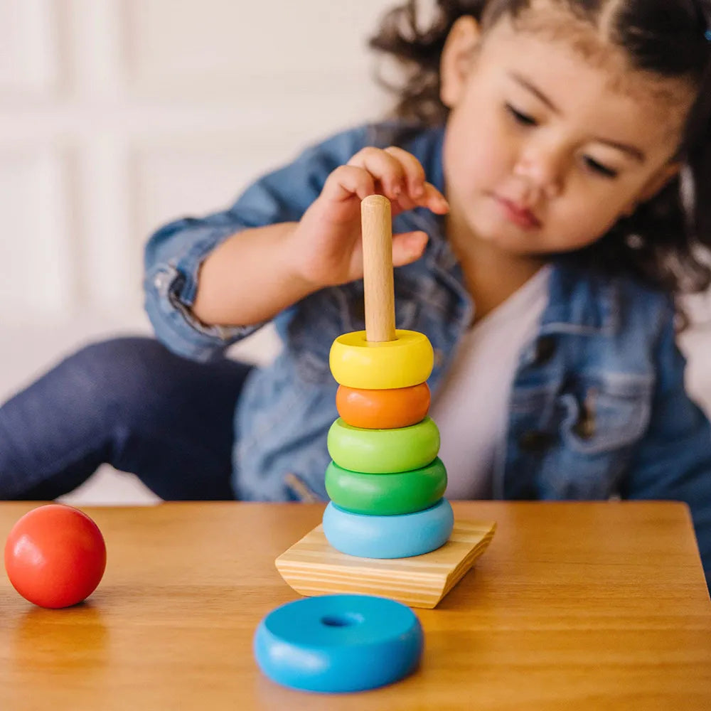 Wooden Rainbow Tower Ring Stacker