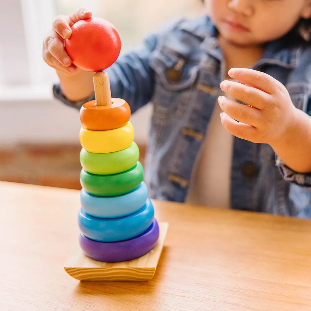 Wooden Rainbow Tower Ring Stacker