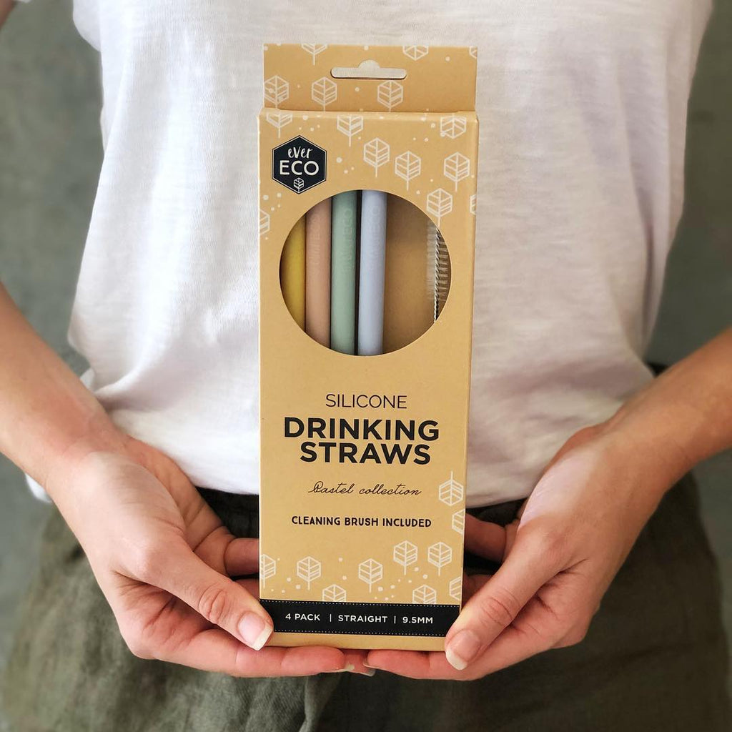Ever Eco - Silicone Straws - Straight Pastel Collection 4pack