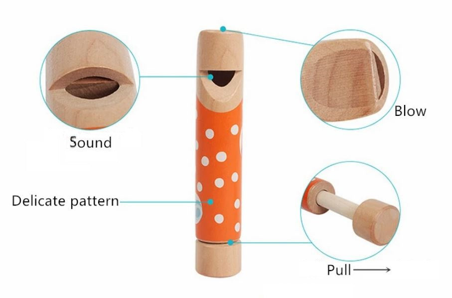 Colourful Wooden Musical Whistle Toy