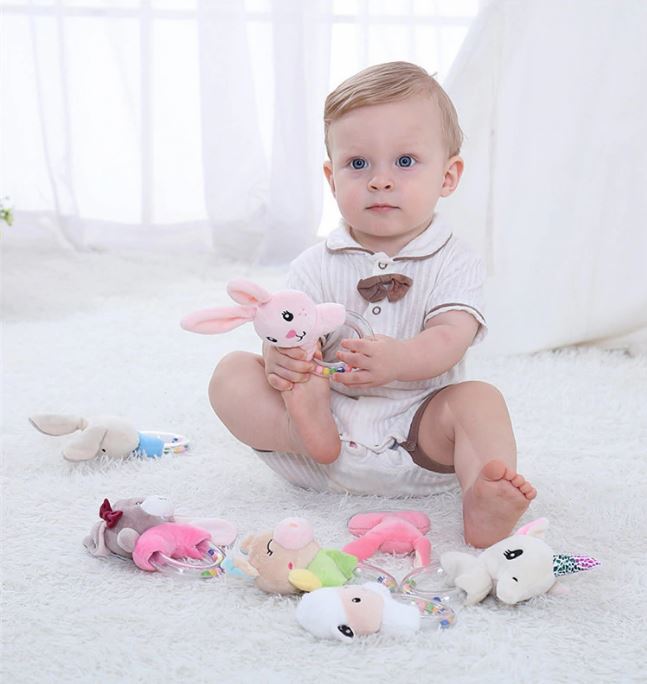 Plush Baby Rattle Teething Ring (5 options available)