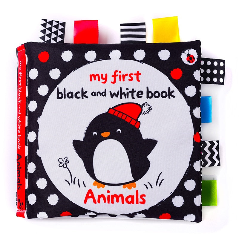 Soft Baby Cloth Book - Black & White - Animals