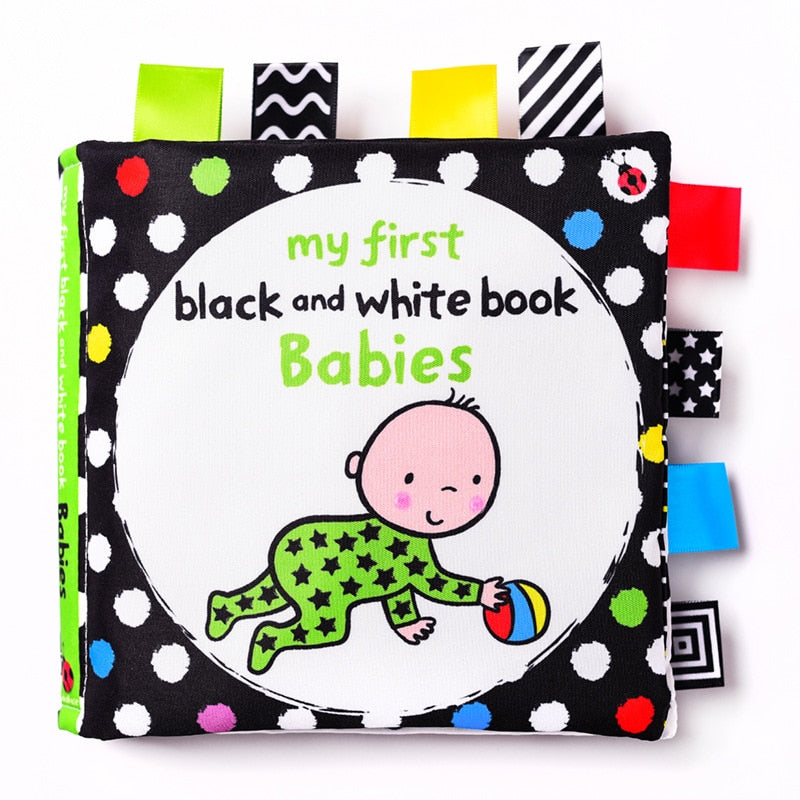 Soft Baby Cloth Book - Black & White - Babies