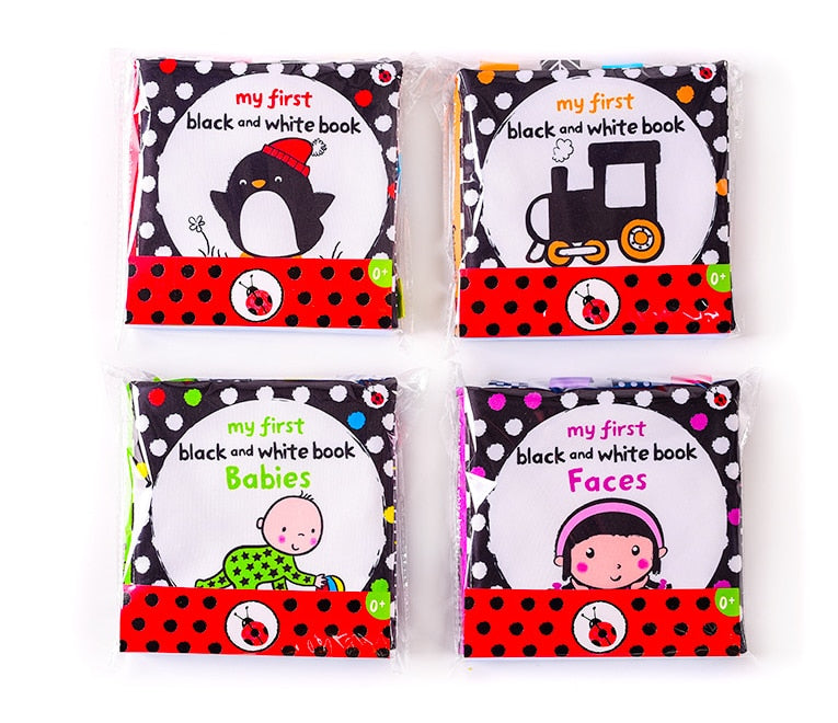 Soft Baby Cloth Book - Black & White - Going Out