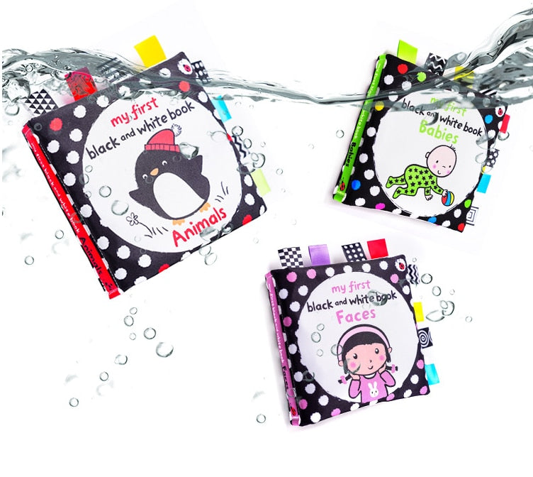 Soft Baby Cloth Book - Black & White - Faces