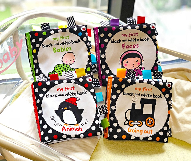Soft Baby Cloth Book - Black & White - Faces
