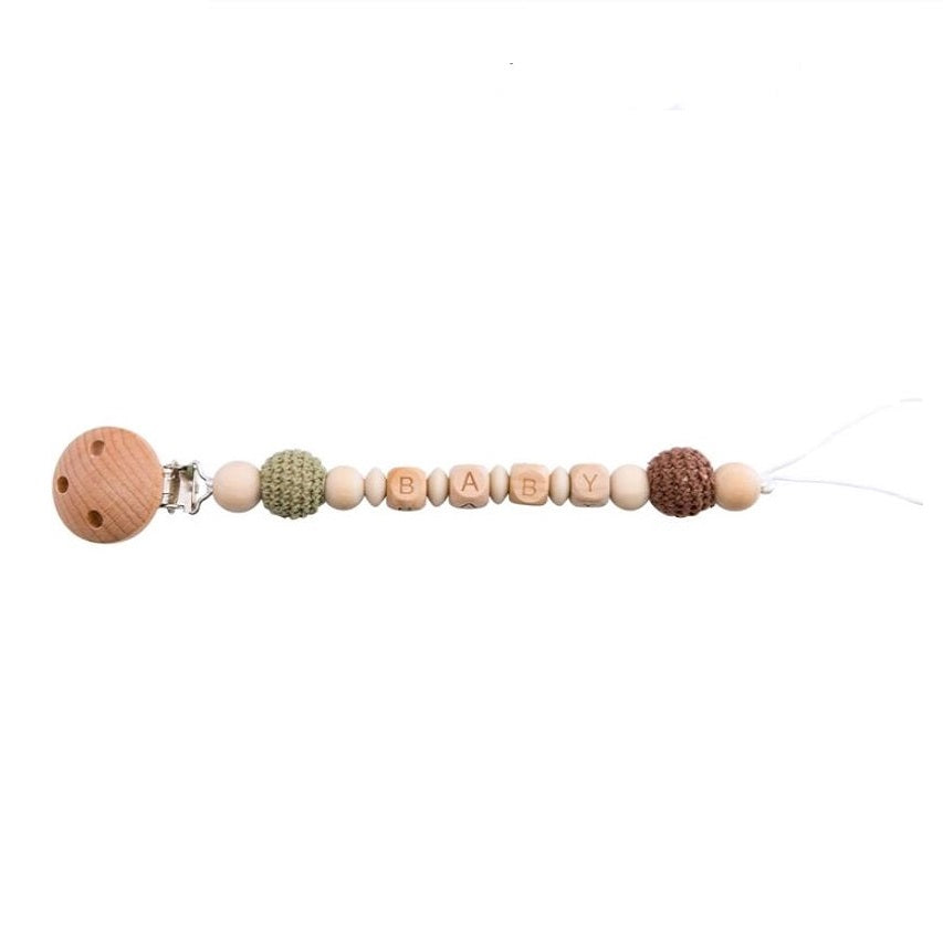 Pacifier Chain - Brown/Olive