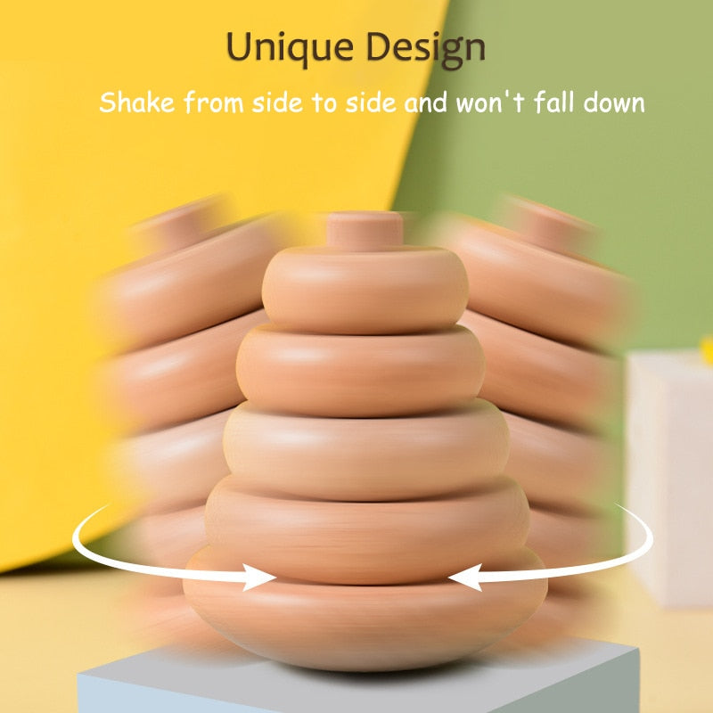 Wooden Stacking Tower Tumbler Toy