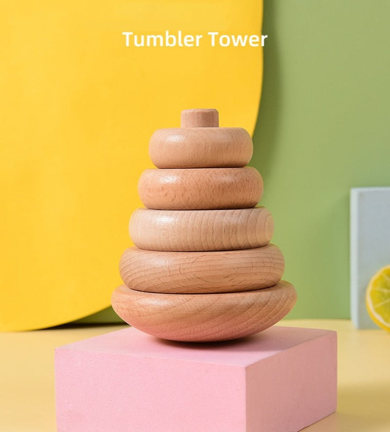 Wooden Stacking Tower Tumbler Toy