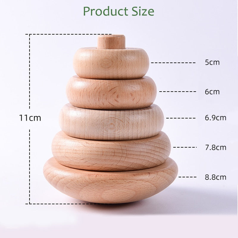 Wooden Stacking Tower Tumbler Toy
