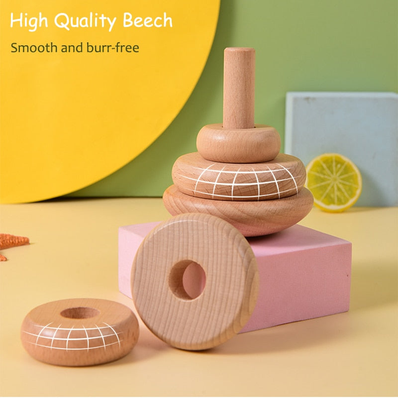 Wooden Stacking Tower Tumbler Toy