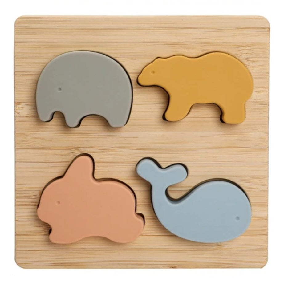 Wooden Silicone Animal Puzzle