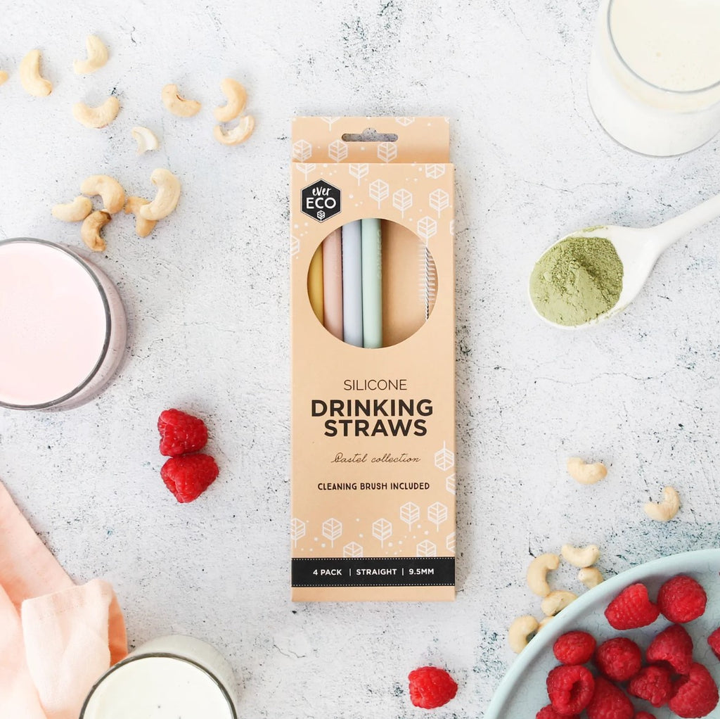 Ever Eco - Silicone Straws - Straight Pastel Collection 4pack
