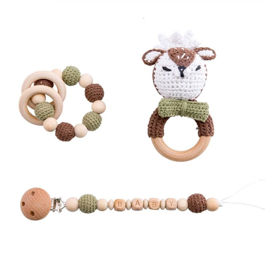 Pacifier Chain - Brown/Olive