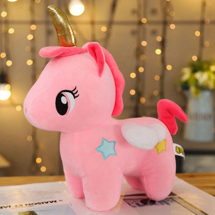 Soft Unicorn Plush Toy Pillow - Blue/Pink