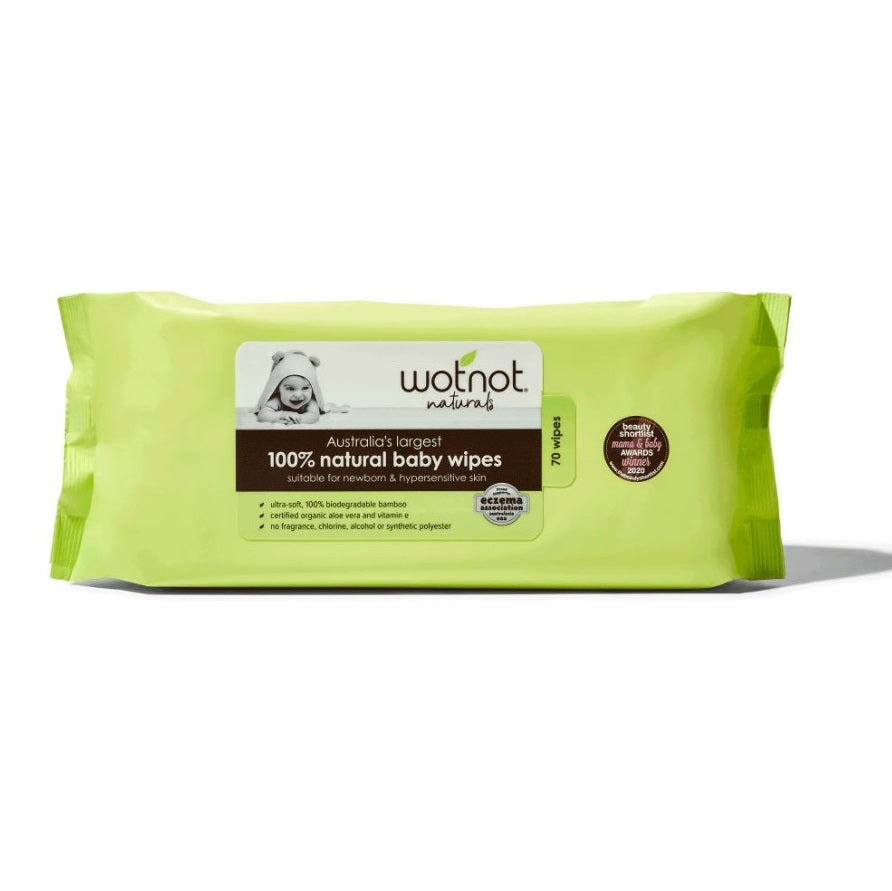 Wotnot - Baby Wipes Alchohol Free 100% Biodegradable - 70