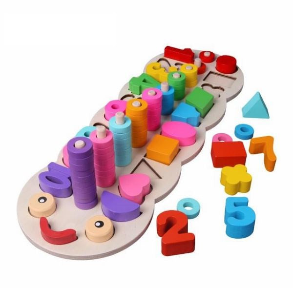 Wooden Montessori Early Learning Caterpillar Toy (3 options available)