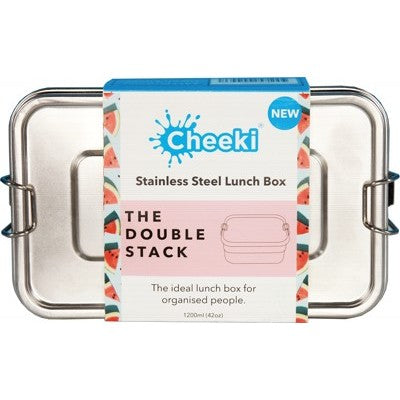 CHEEKI - Stainless Steel Lunch Box - Double Stacker 1200ml