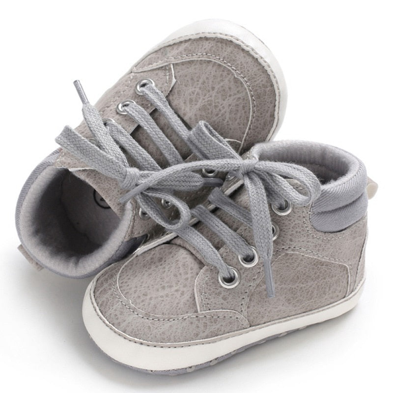 Baby Boy Shoes - Grey Suede