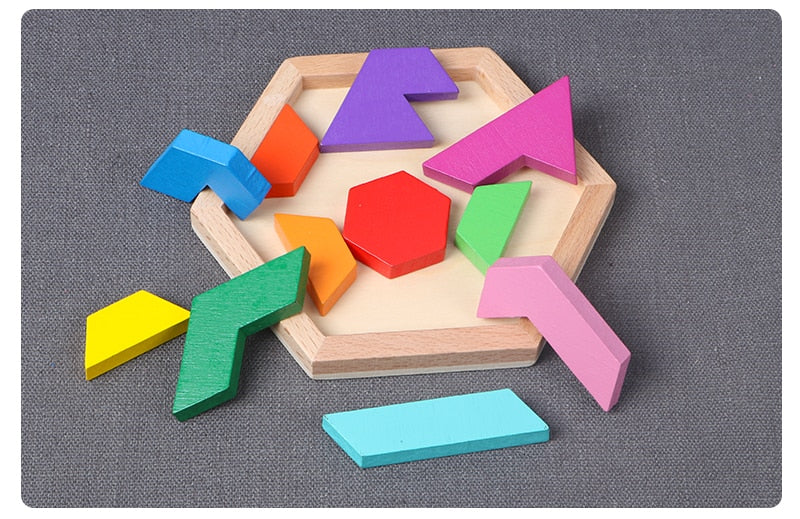 Wooden Hexagon Jigsaw Puzzle