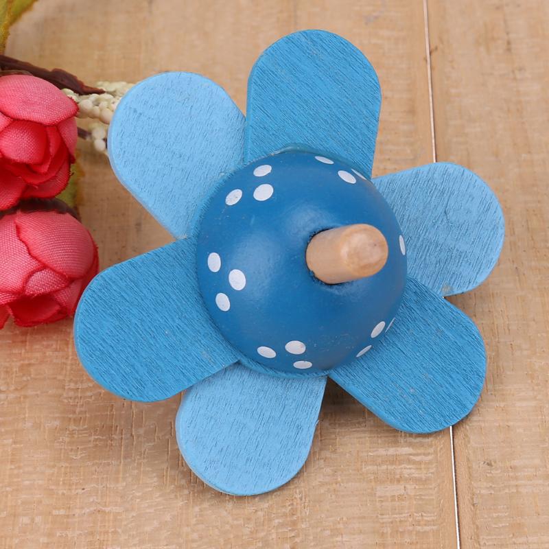 Wooden Flower Spinning Top