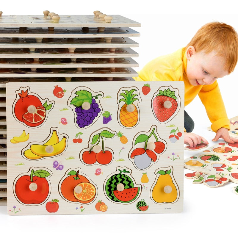 Wooden Fruit/Vegetable Jigsaw Puzzle (3 options)