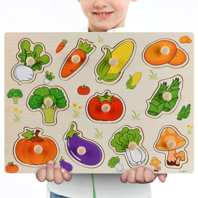 Wooden Fruit/Vegetable Jigsaw Puzzle (3 options)