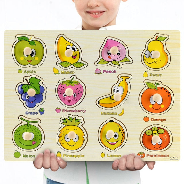 Wooden Fruit/Vegetable Jigsaw Puzzle (3 options)