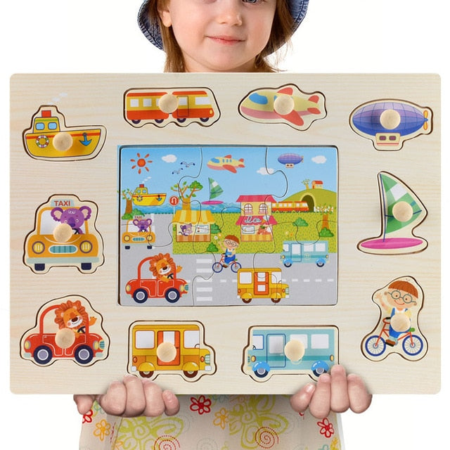 Wooden Vehicle Jigsaw Puzzle (4 options)