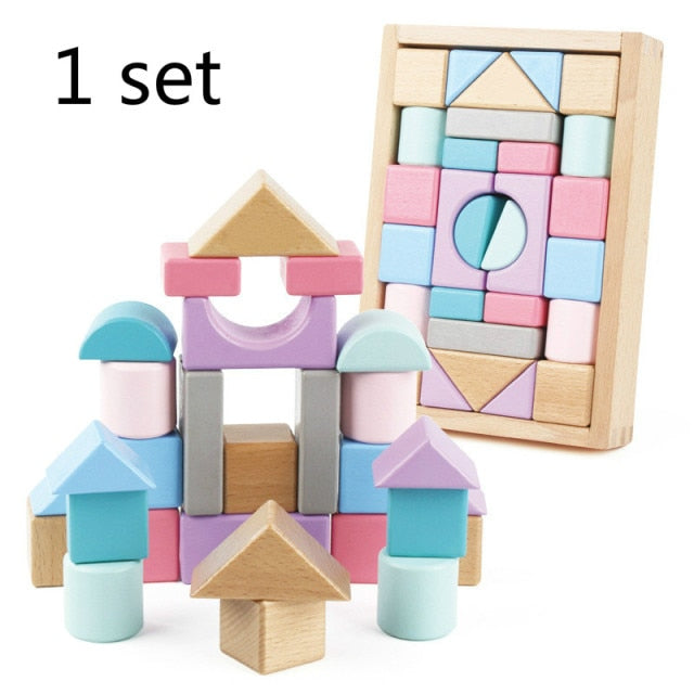 Beech Wood Block Sets - Colourful (4 sizes available)
