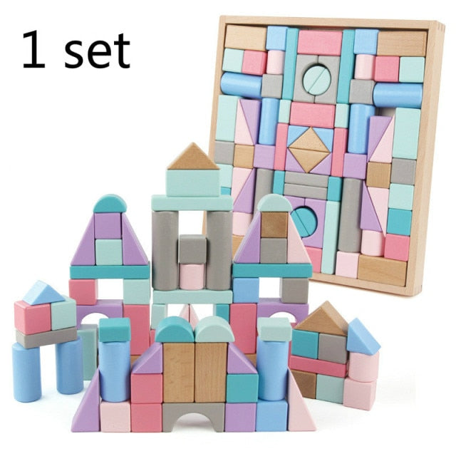 Beech Wood Block Sets - Colourful (4 sizes available)
