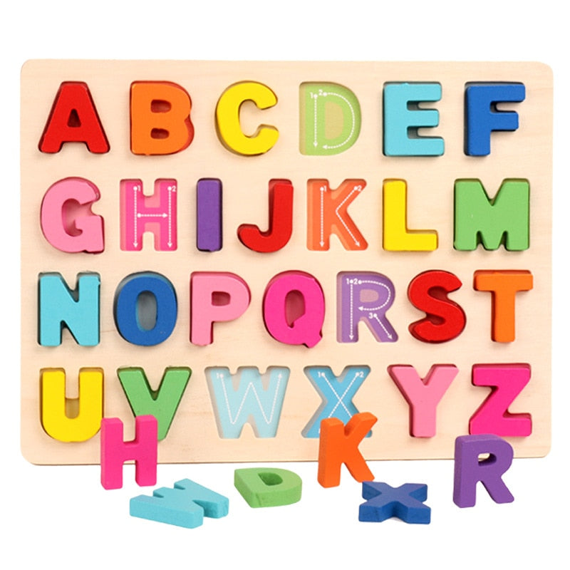 Wooden Alphabet Puzzle - Bright Uppercase