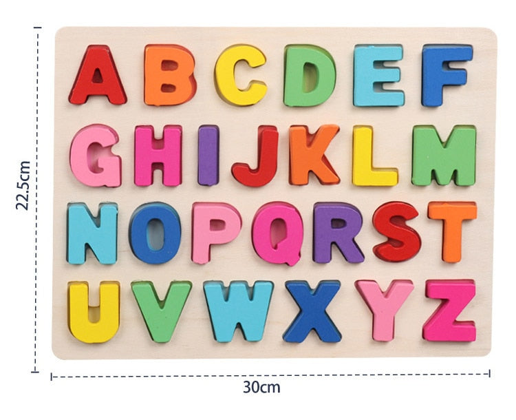 Wooden Alphabet Puzzle - Bright Uppercase