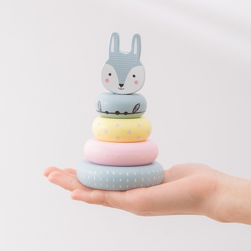 Nordic Style Wooden Stacking Tower - Rabbit