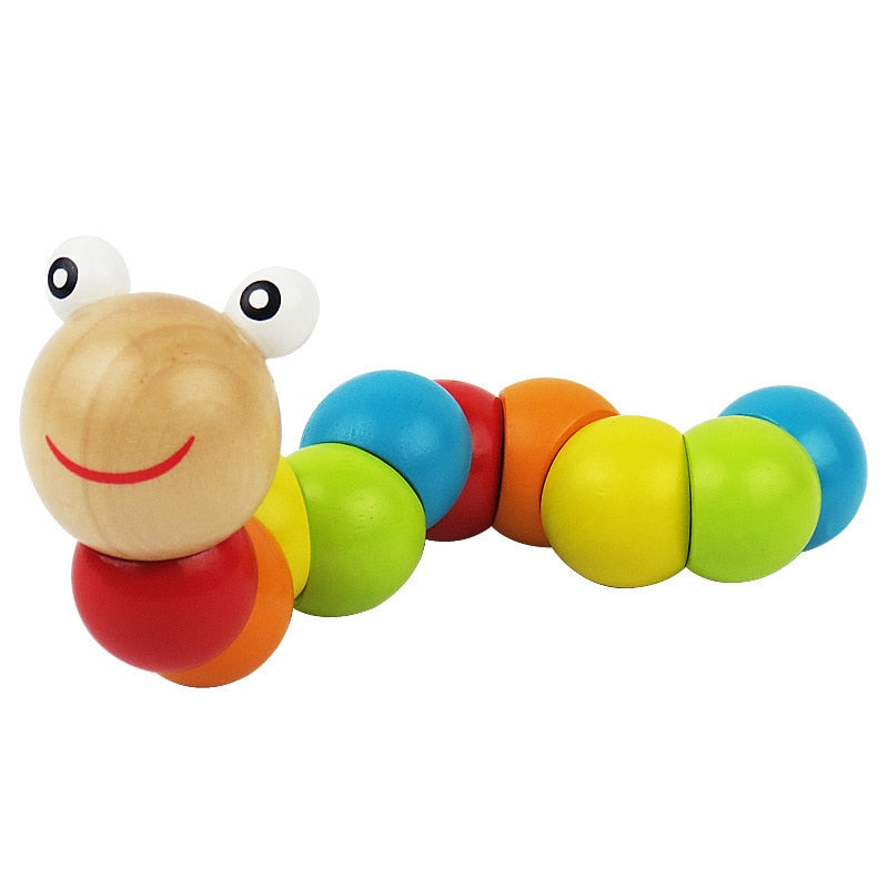 Colourful Wooden Caterpillar Worm - 2 options