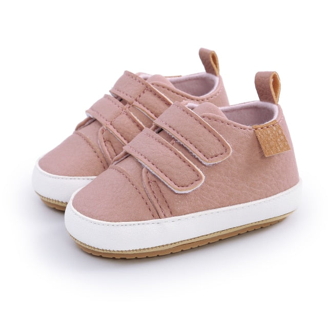 Sweet Leather Velcro Baby Shoes - Pink