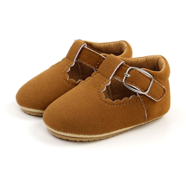 Sweet Leather Baby Shoes - Matte Brown