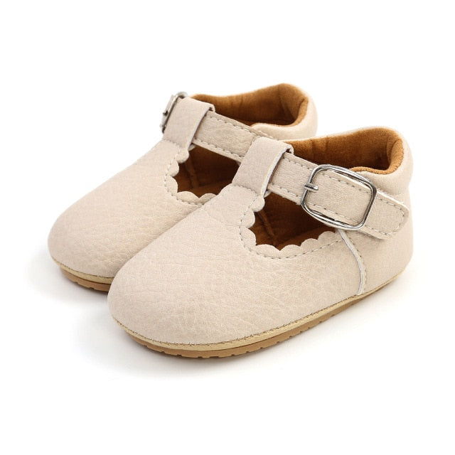 Sweet Leather Baby Shoes - Beige
