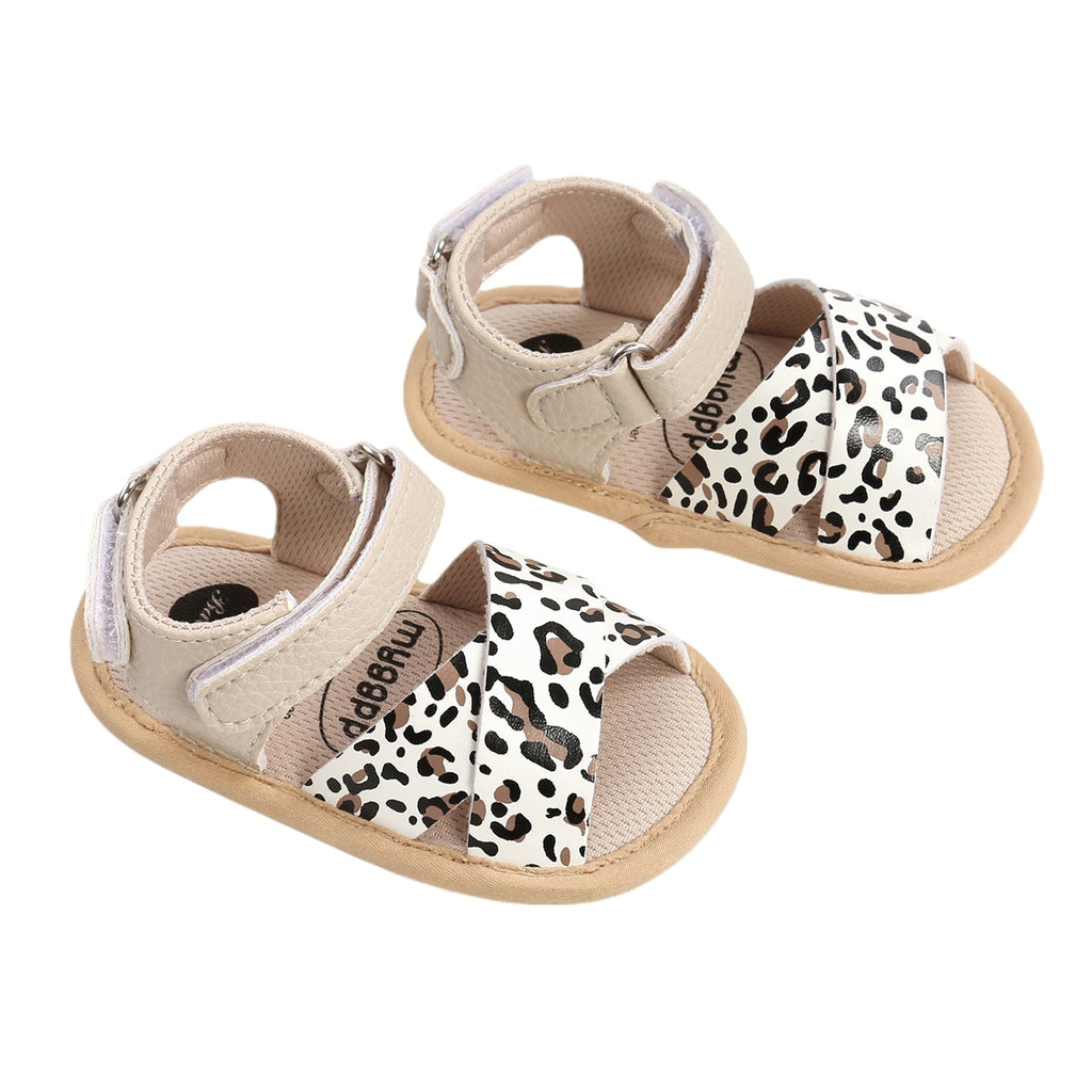 Leather Baby Girl Sandals - Leopard