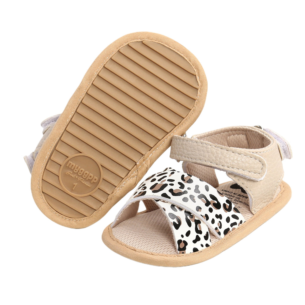 Leather Baby Girl Sandals - Leopard