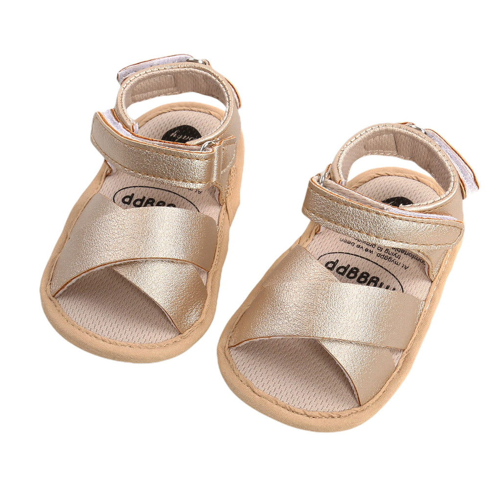 Leather Baby Girl Sandals - Gold