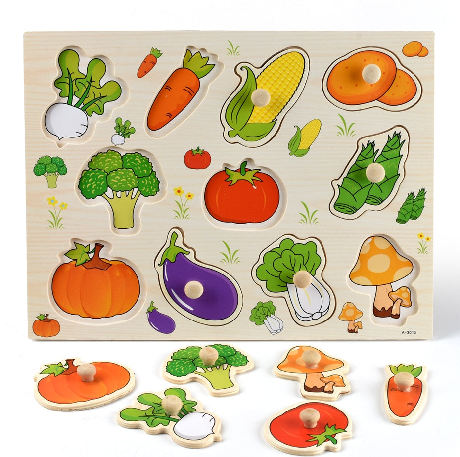 Wooden Fruit/Vegetable Jigsaw Puzzle (3 options)