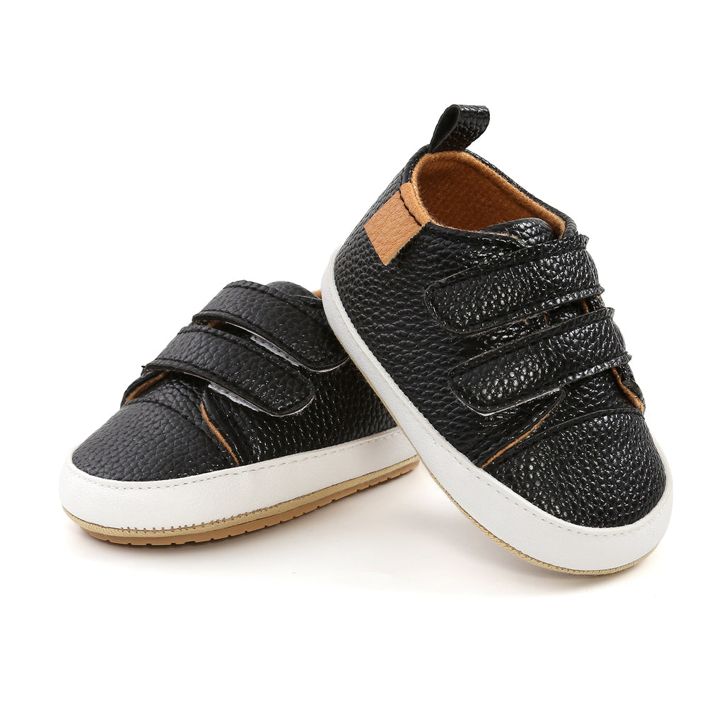 Sweet Leather Velcro Baby Shoes - Black