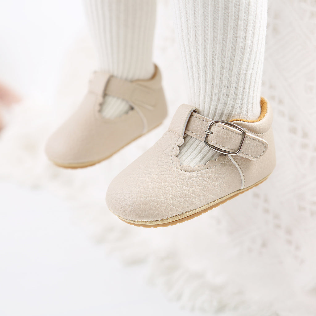 Sweet Leather Baby Shoes - Matte Beige