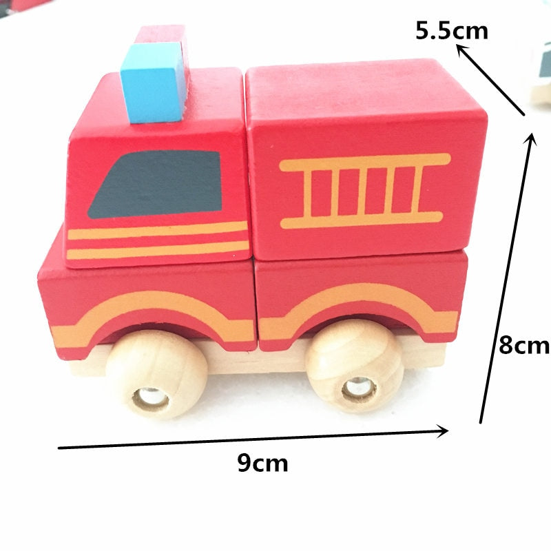 Wooden Block Toy Vehicles