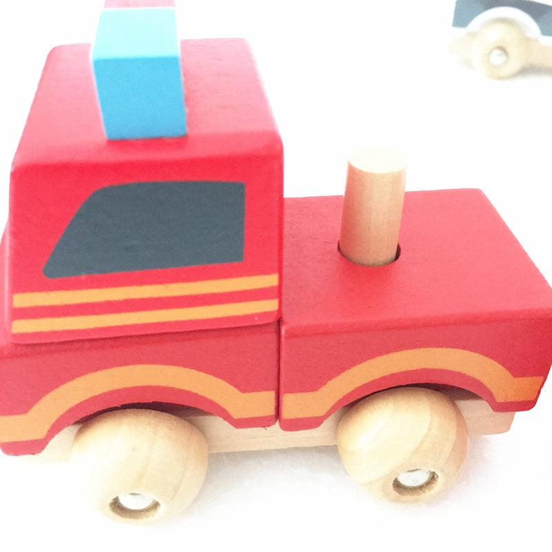 Wooden Block Toy Vehicles