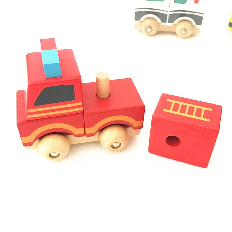 Wooden Block Toy Vehicles