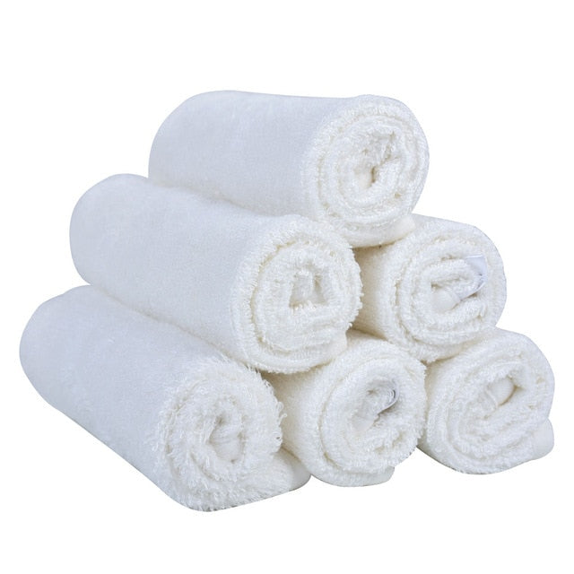 100% Bamboo Washcloths - White 6 Pack