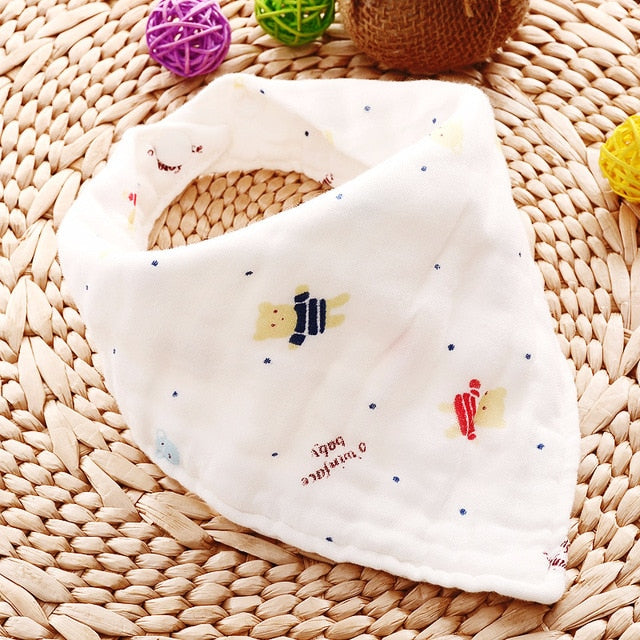 Muslin Cloth Baby Bibs - Triangle