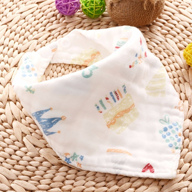 Muslin Cloth Baby Bibs - Triangle